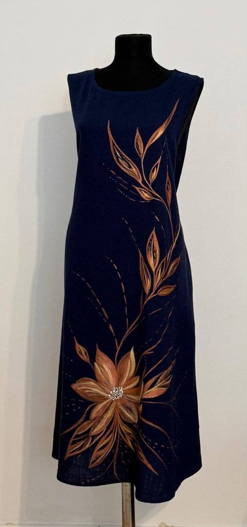 Rochie bleumarin-Florea aramie