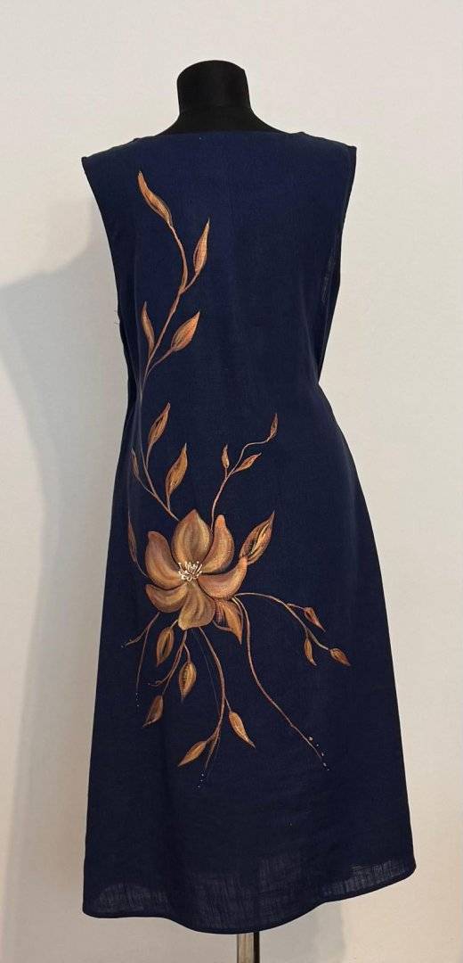 Rochie bleumarin-Florea aramie