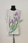 Tricou alb  Irisi mov