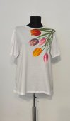 Tricou alb  Buchete de lalele