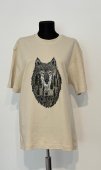 Tricou bej Lup in padure