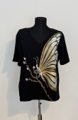 Tricou negru Fluture auriu